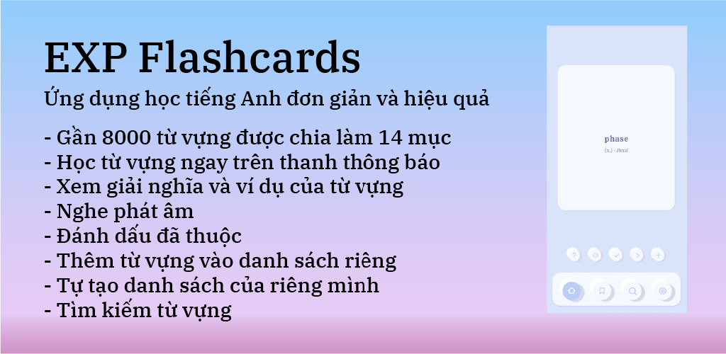 [ANDROID] EXP Flashcards - học tiếng Anh
