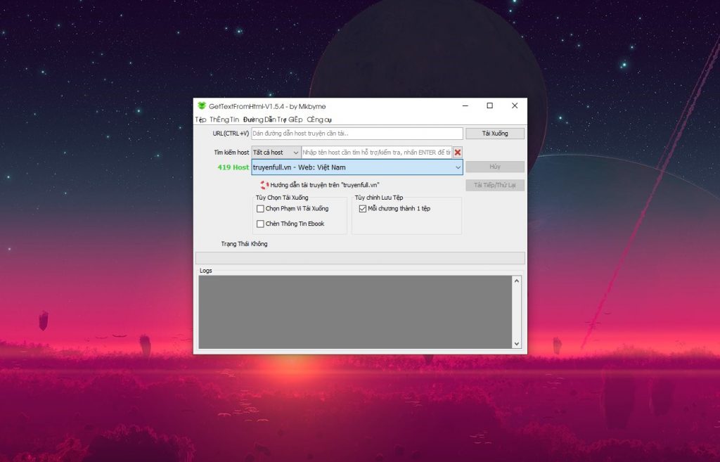 Phần mềm tải truyện gettextfromhtml