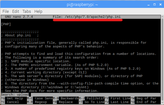 php web server cho Rasberry