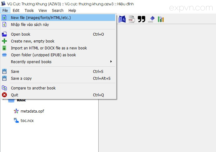 H8. Tạo một chương sách mới