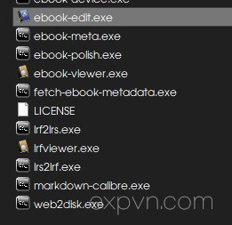 Vị trí của Book edit trong thư mục Calibre